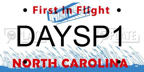 DAYSP1 North Carolina License Plate