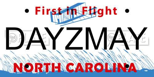 DAYZMAY North Carolina License Plate