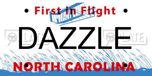 DAZZLE North Carolina License Plate
