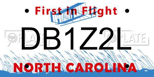 DB1Z2L North Carolina License Plate