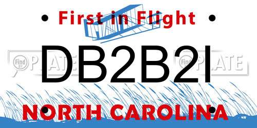 DB2B2I North Carolina License Plate