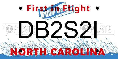 DB2S2I North Carolina License Plate