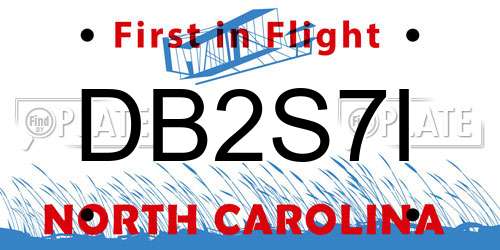 DB2S7I North Carolina License Plate