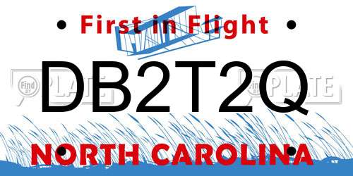 DB2T2Q North Carolina License Plate