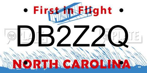 DB2Z2Q North Carolina License Plate