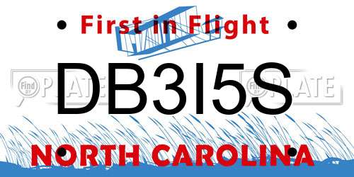 DB3I5S North Carolina License Plate