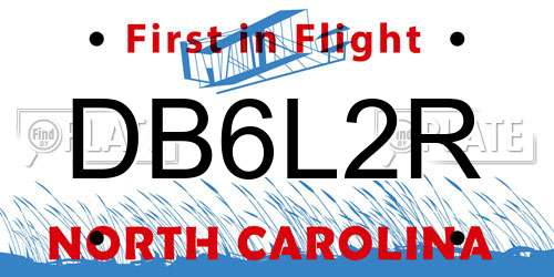 DB6L2R North Carolina License Plate