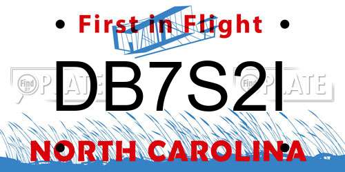 DB7S2I North Carolina License Plate