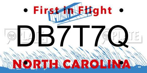 DB7T7Q North Carolina License Plate