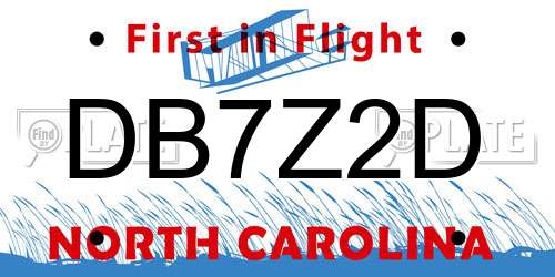 DB7Z2D North Carolina License Plate