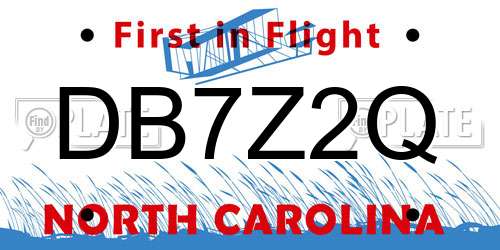 DB7Z2Q North Carolina License Plate