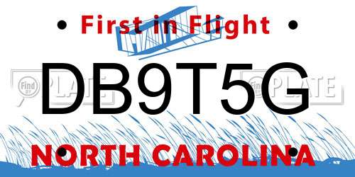 DB9T5G North Carolina License Plate