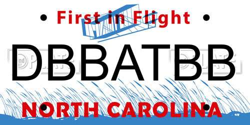DBBATBB North Carolina License Plate