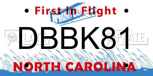 DBBK81 North Carolina License Plate
