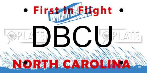DBCU North Carolina License Plate