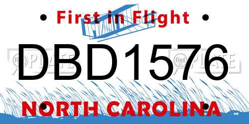 DBD1576 North Carolina License Plate