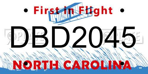 DBD2045 North Carolina License Plate