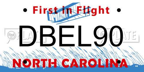 DBEL90 North Carolina License Plate