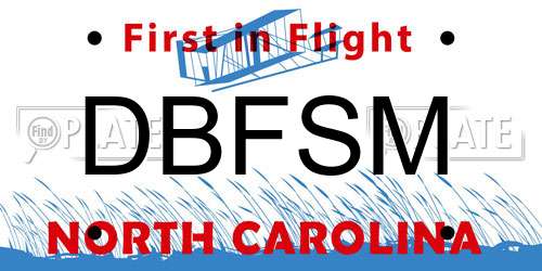 DBFSM North Carolina License Plate