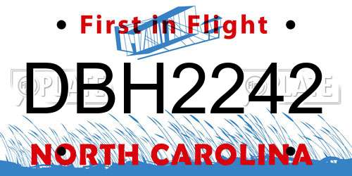 DBH2242 North Carolina License Plate