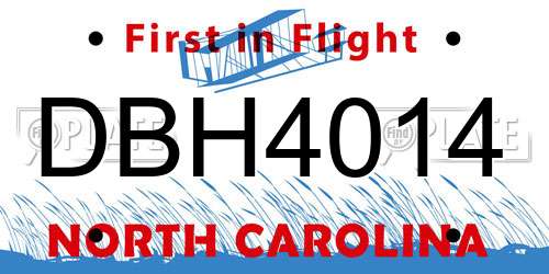 DBH4014 North Carolina License Plate