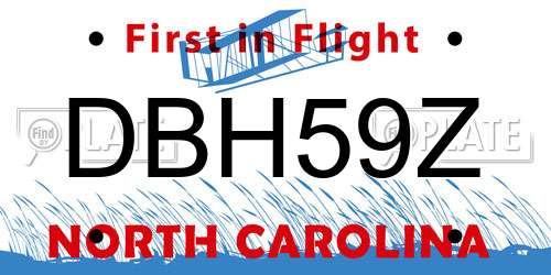 DBH59Z North Carolina License Plate