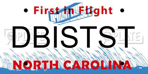 DBISTST North Carolina License Plate