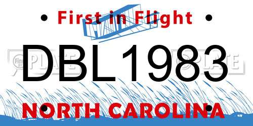 DBL1983 North Carolina License Plate