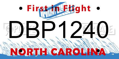 DBP1240 North Carolina License Plate