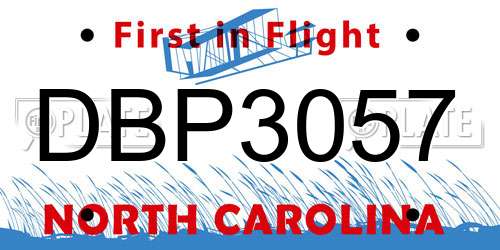 DBP3057 North Carolina License Plate