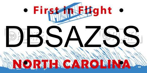 DBSAZSS North Carolina License Plate