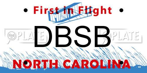 DBSB North Carolina License Plate