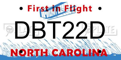 DBT22D North Carolina License Plate