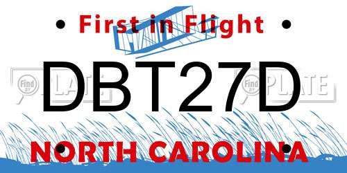 DBT27D North Carolina License Plate