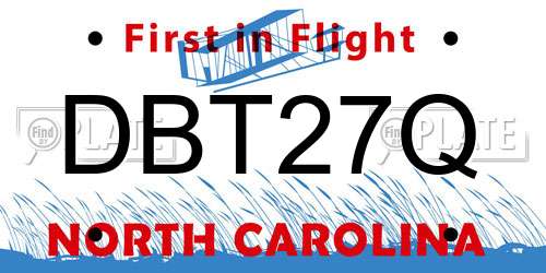 DBT27Q North Carolina License Plate