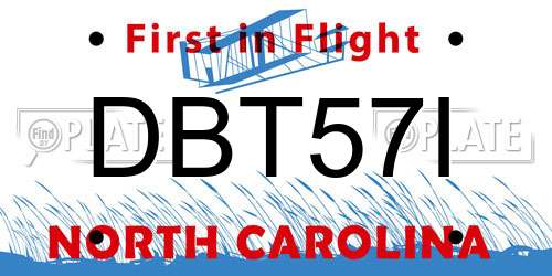 DBT57I North Carolina License Plate