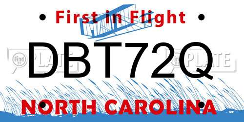 DBT72Q North Carolina License Plate