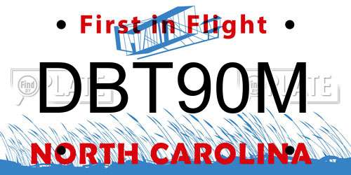 DBT90M North Carolina License Plate