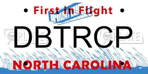 DBTRCP North Carolina License Plate