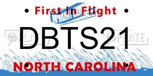 DBTS21 North Carolina License Plate