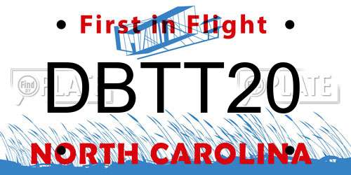 DBTT20 North Carolina License Plate