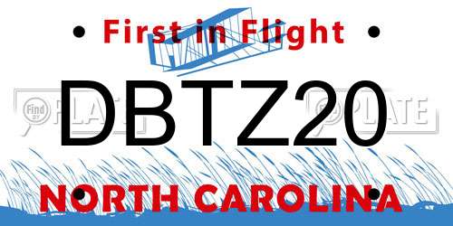 DBTZ20 North Carolina License Plate