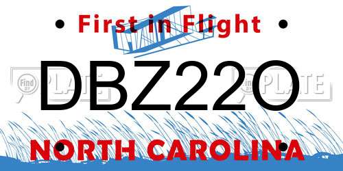 DBZ22O North Carolina License Plate