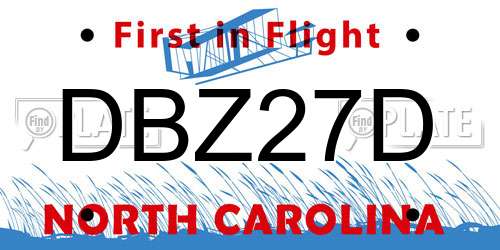 DBZ27D North Carolina License Plate