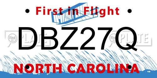 DBZ27Q North Carolina License Plate