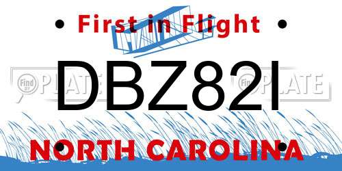 DBZ82I North Carolina License Plate