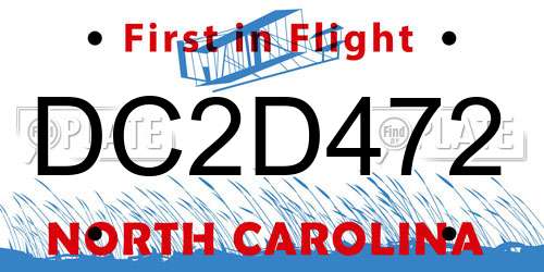 DC2D472 North Carolina License Plate