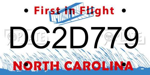 DC2D779 North Carolina License Plate