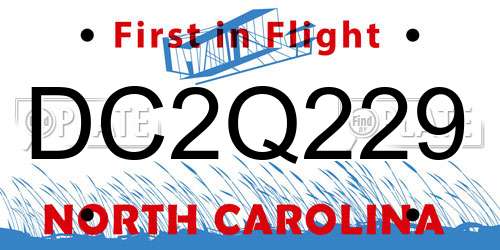 DC2Q229 North Carolina License Plate