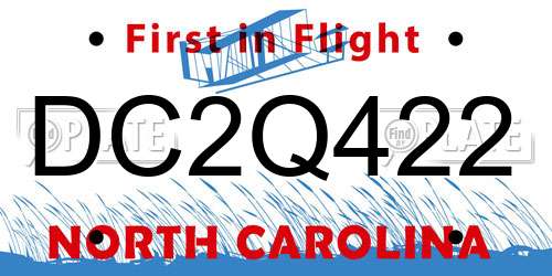 DC2Q422 North Carolina License Plate
